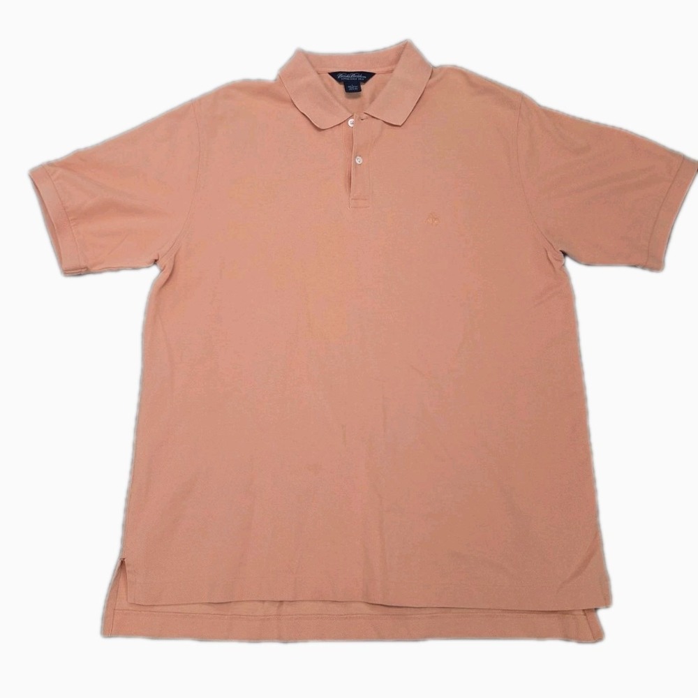 Brooks Brothers Polo Shirt Men L Serbert Orange Basic Pique Knit 100 Cotton